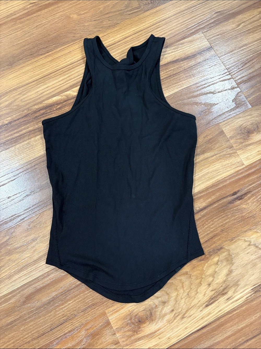 Lululemon Black Ribbed Racerback Tank Top - Women 0 girls 10/12 NWOT